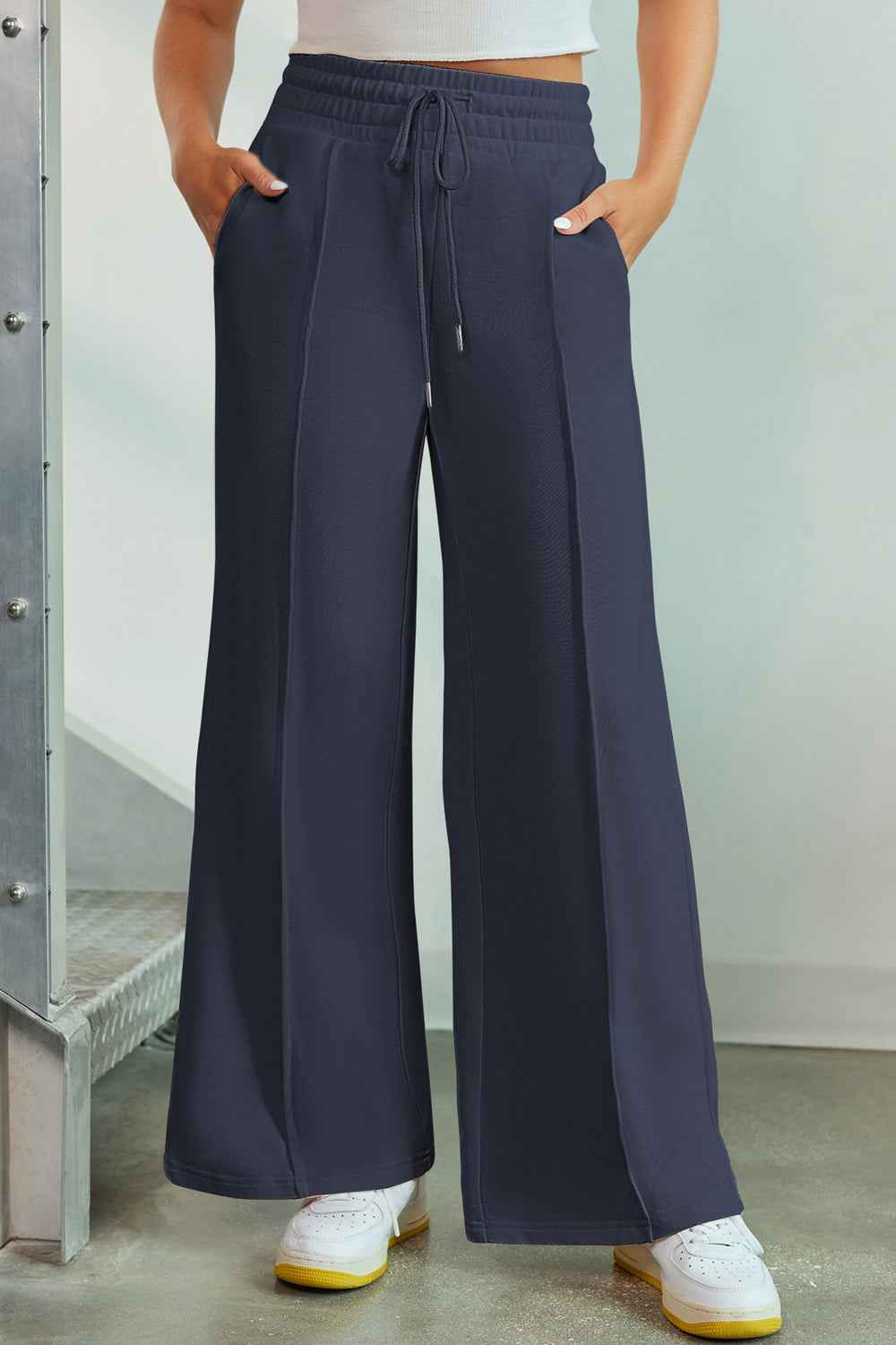 Drawstring Wide Leg Pants with Pockets - Nico`s Store