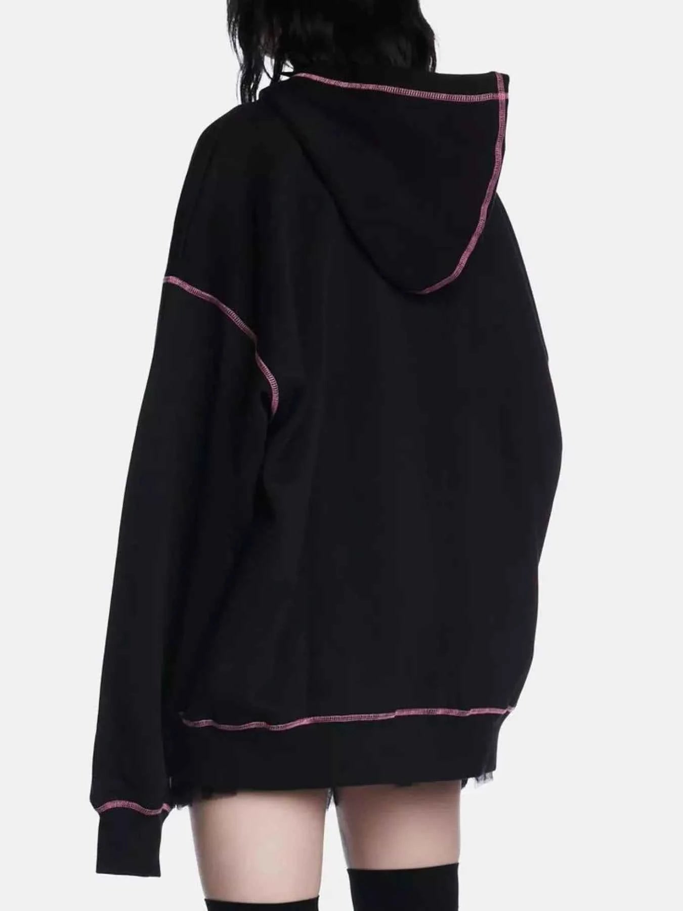 Halloween Zip-Up Hoodie with Drawstring Design - Nico`s Store