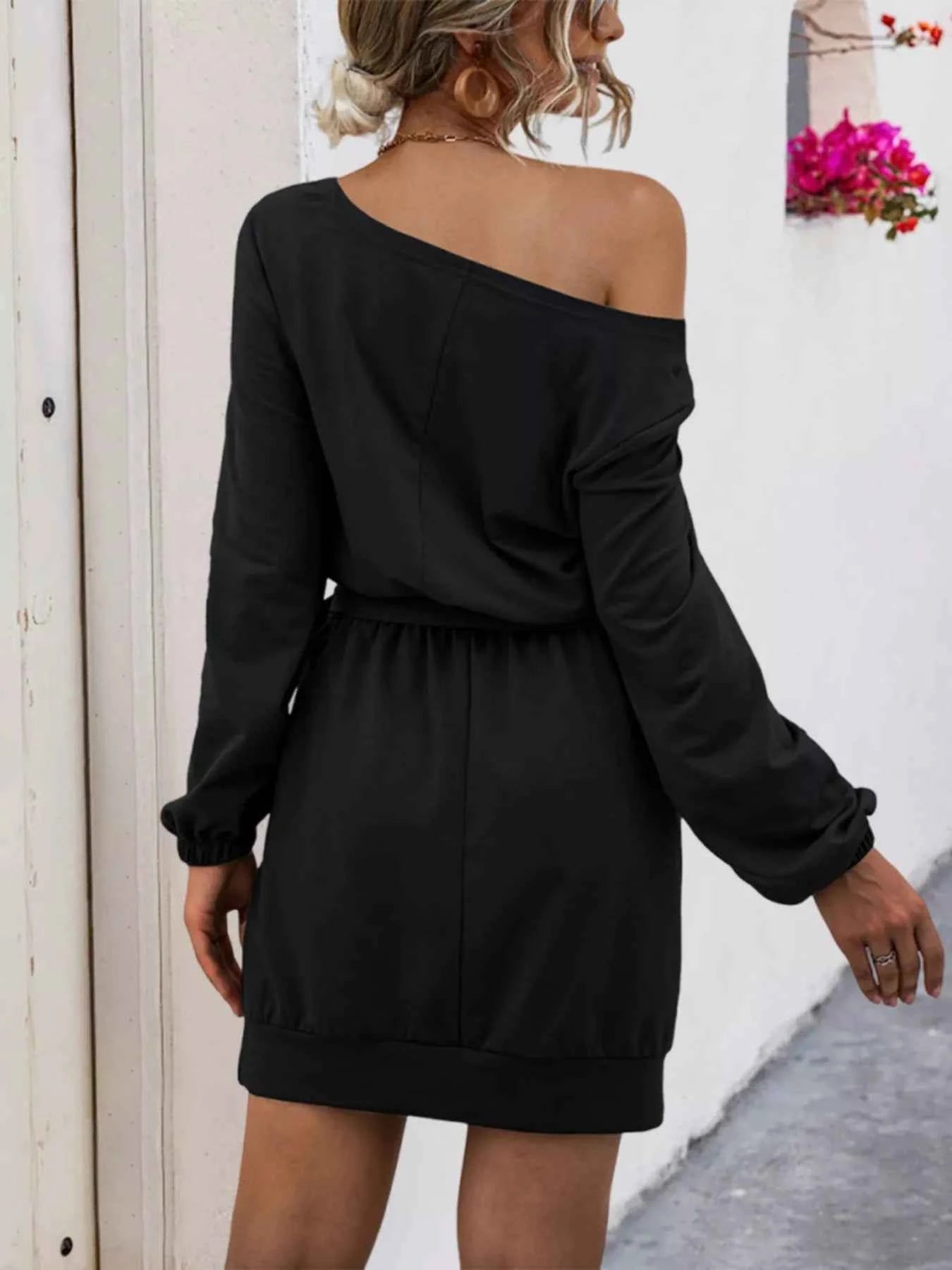 One Shoulder Tie Waist Dress for Effortless Style and Elegance
