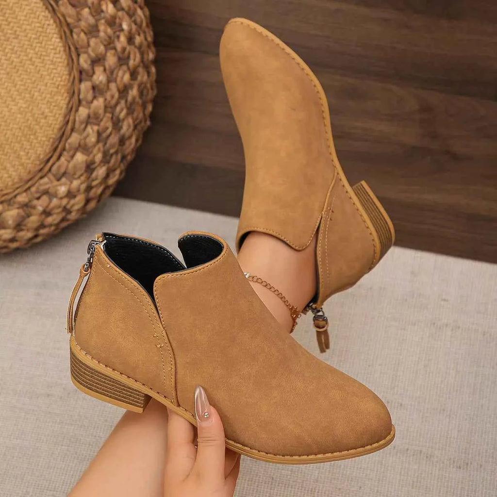 Pointed Toe Block Heel Boots for Stylish Comfort