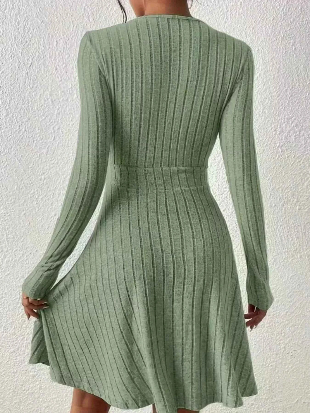 Ribbed Knit Wrap Dress for Effortless Style and Comfort