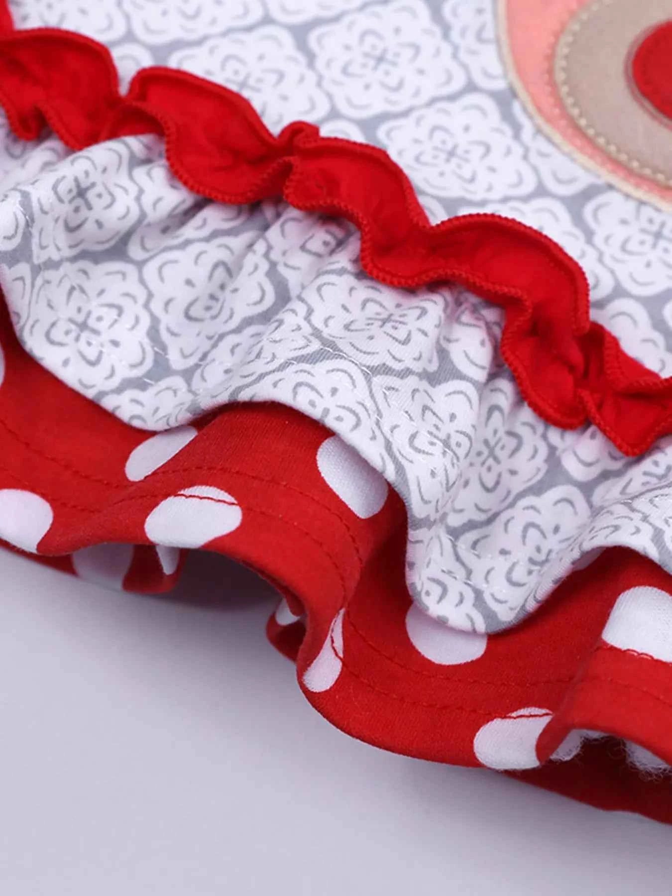 Children's Christmas Reindeer Outfit Set with Ruffle Trim - Nico`s Store