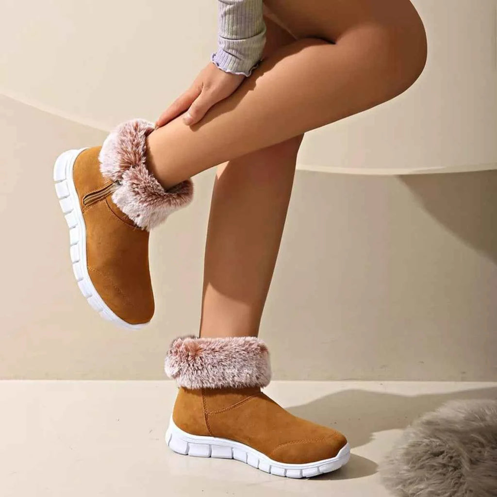 Side Zip Faux Fur Boots from Nico's store - Nico`s Store