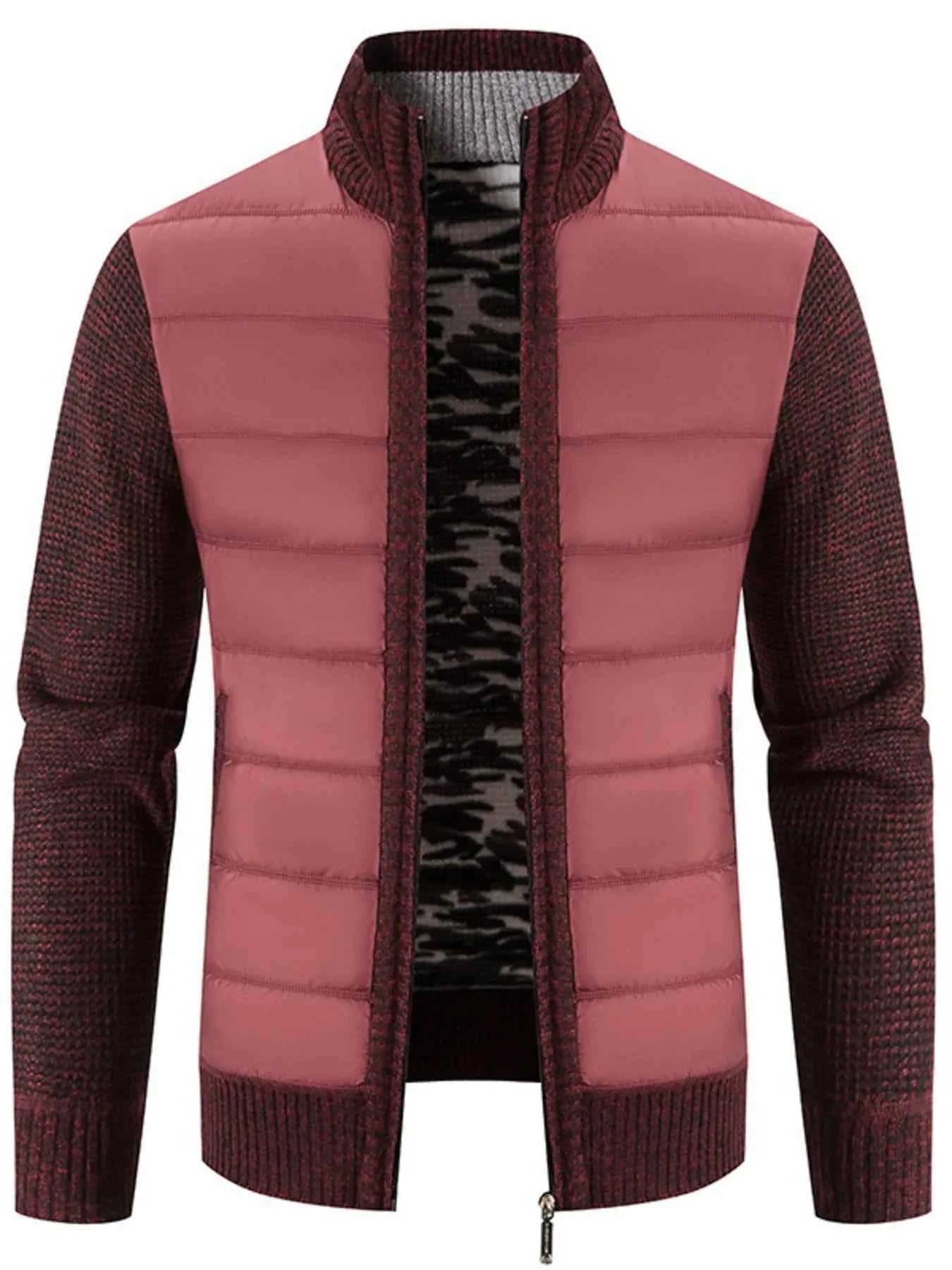 Men's Plus Size Bomber Jacket - Quilted Knit with Stand Collar for Comfort and Style - Nico`s Store