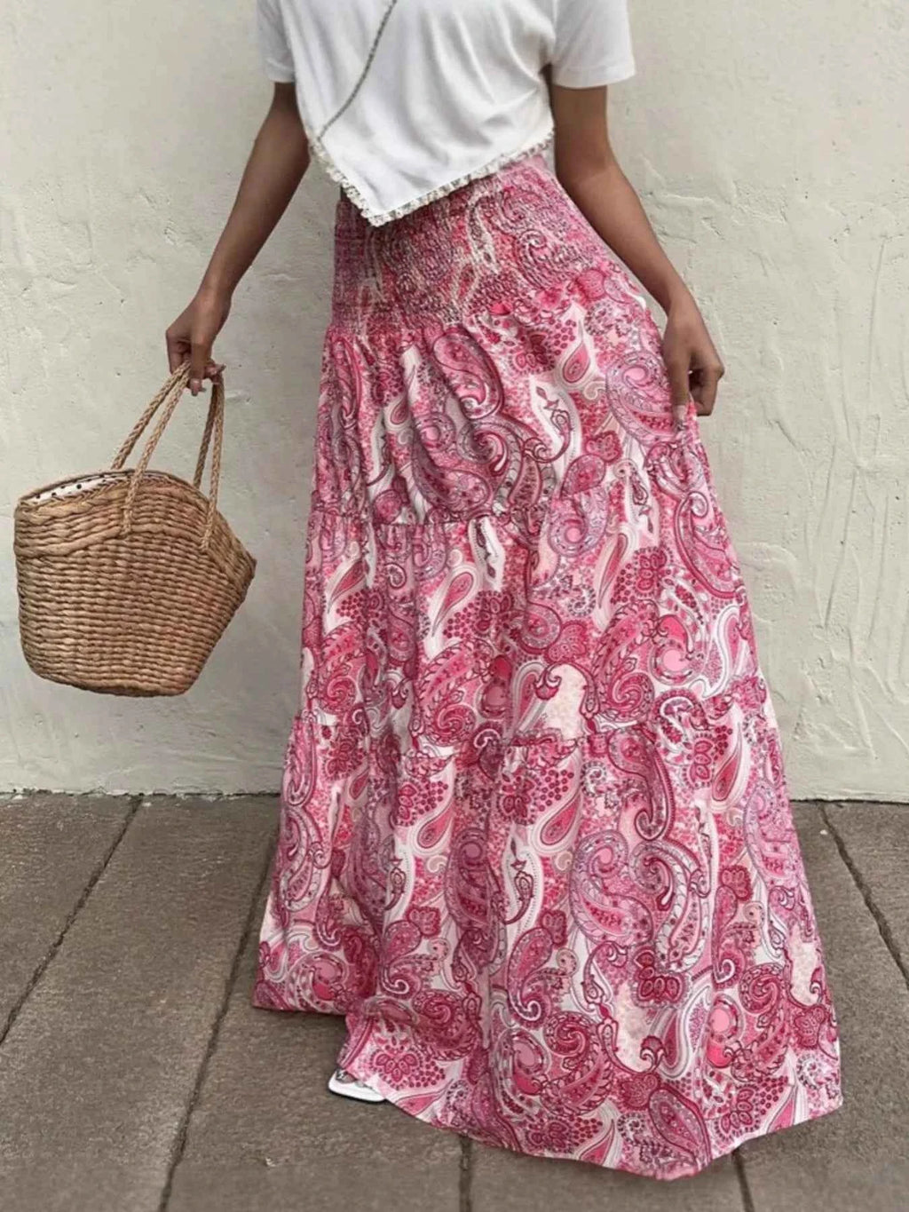 Quality Smocked Printed Maxi Skirt - Nico`s Store