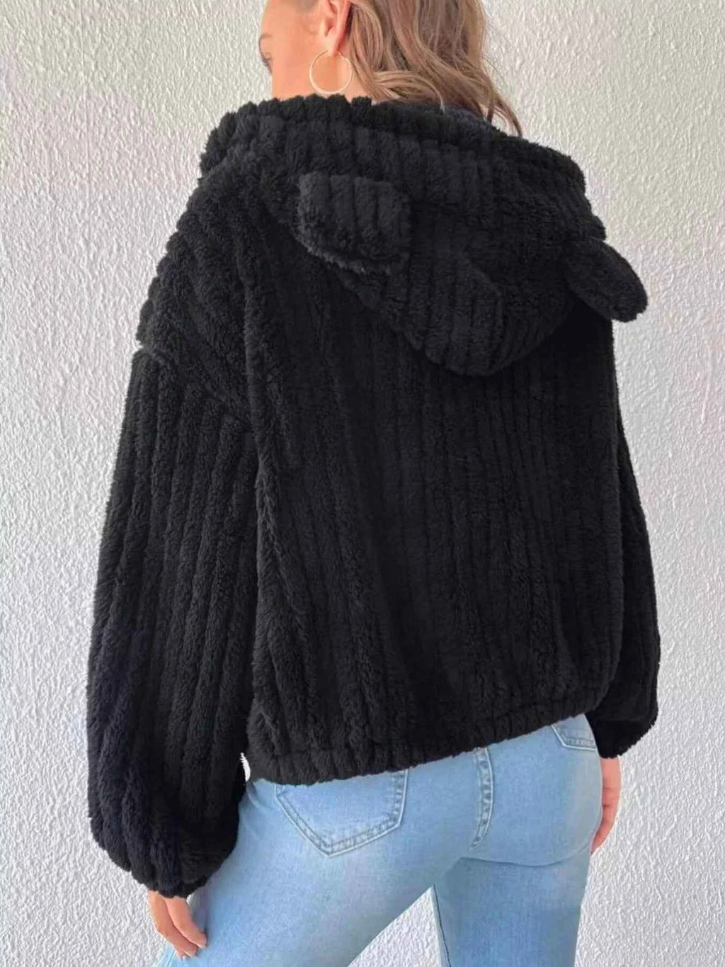 Teddy Bear Ear Hooded Fleece Outerwear - Nico`s Store