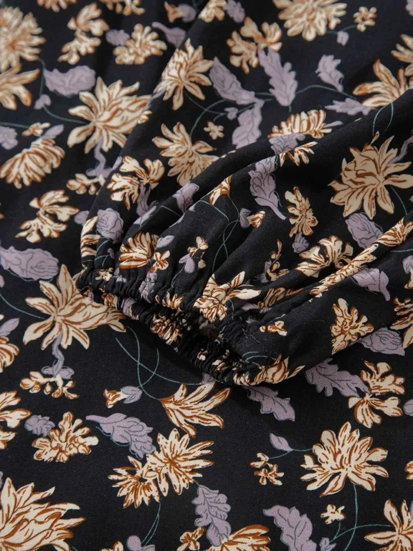 V Neck Babydoll Dress with Smocked Bust and Bubble Sleeves - Nico`s Store