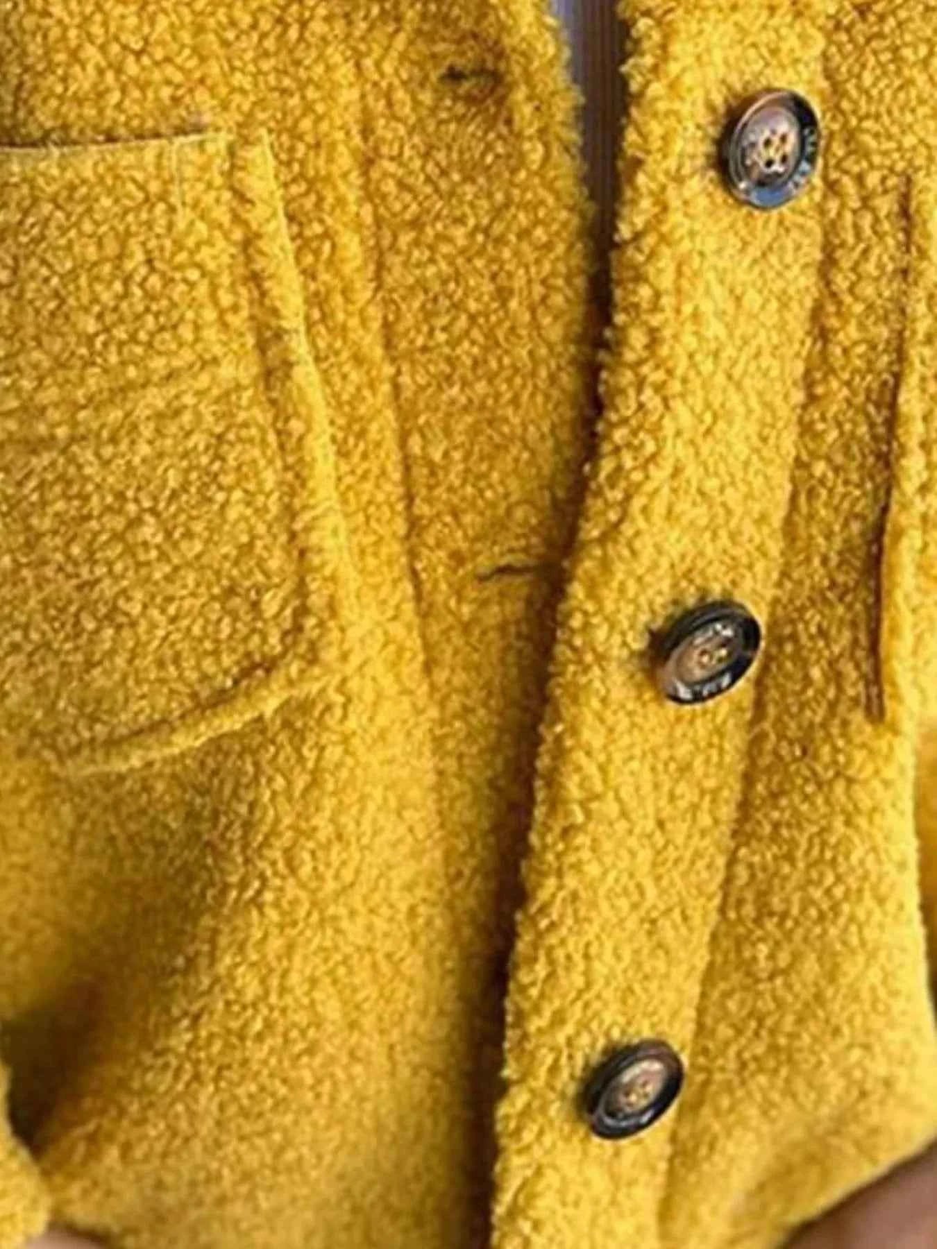 Full Size Plus Size Sherpa Shacket Single-Breasted - Nico`s Store