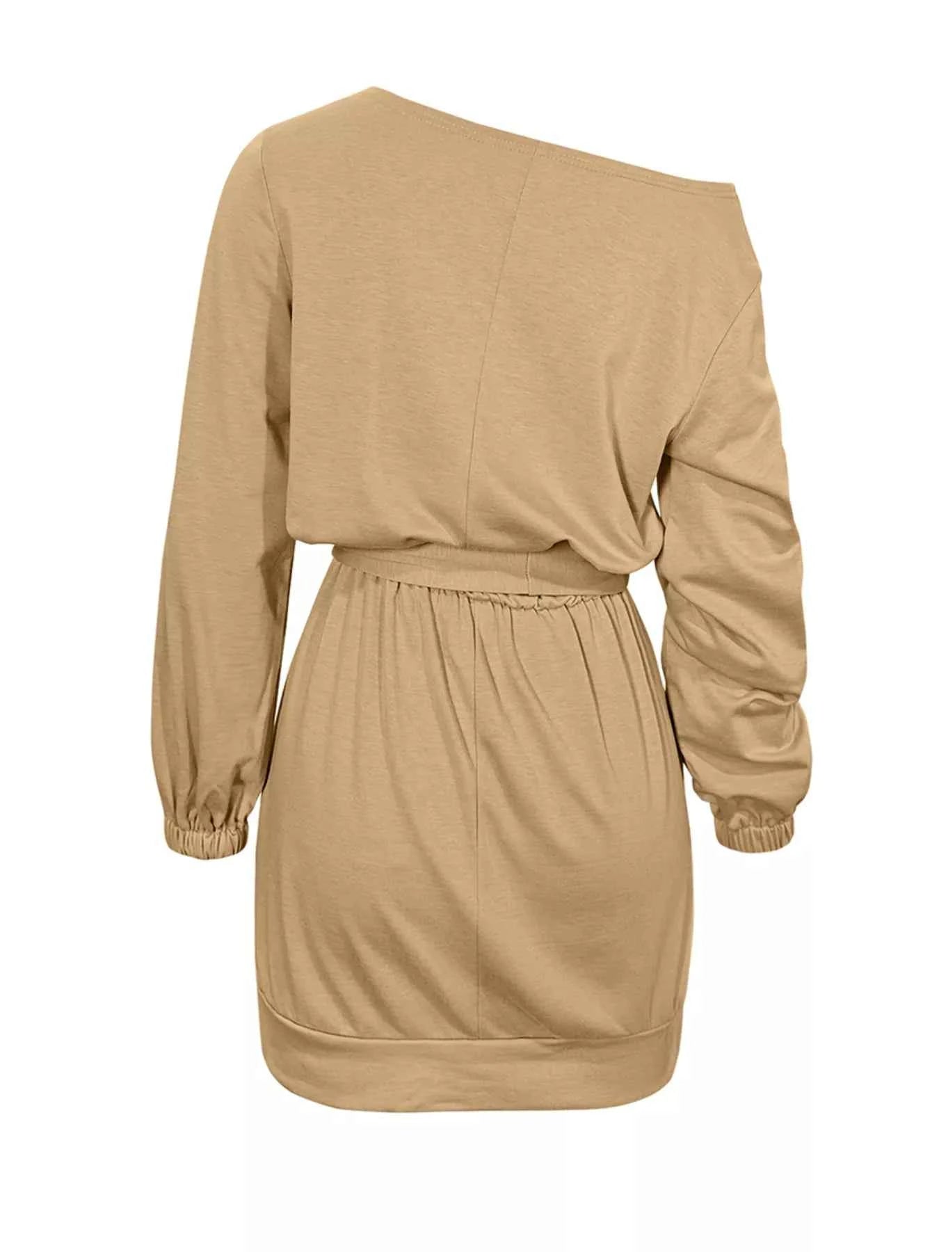 One Shoulder Tie Waist Dress for Effortless Style and Elegance