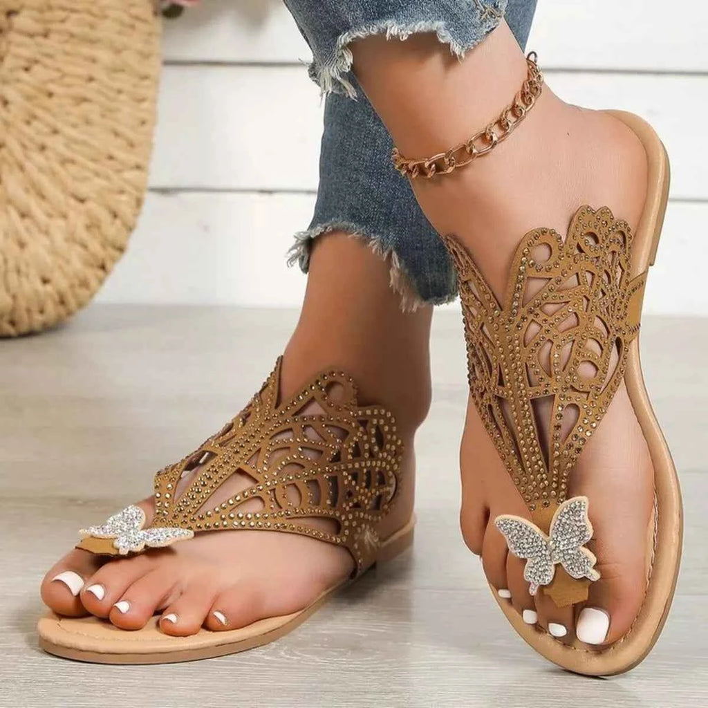 Rhinestone Toe Post Sandals for Effortless Style and Comfort
