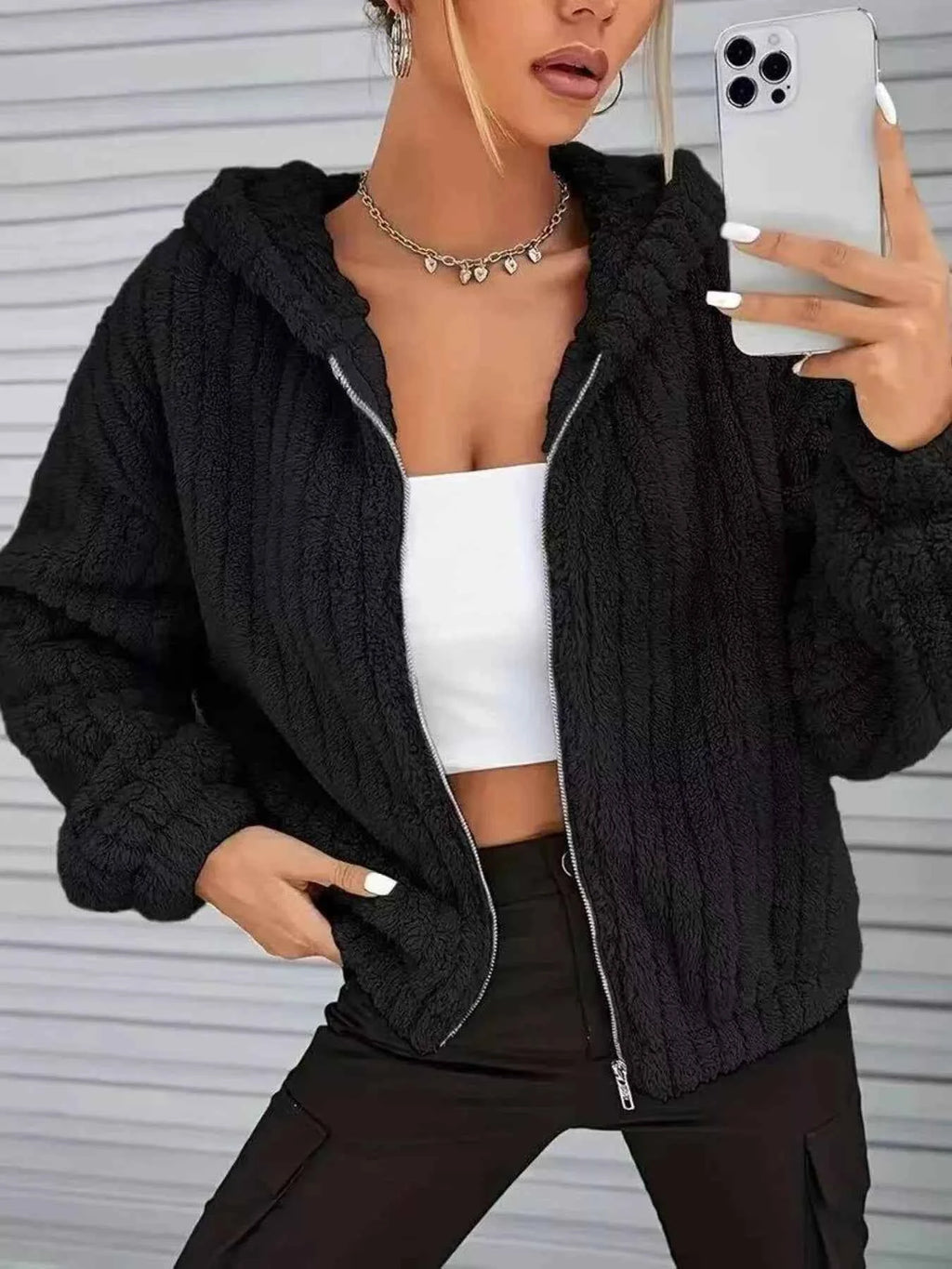 Teddy Bear Ear Hooded Fleece Outerwear - Nico`s Store