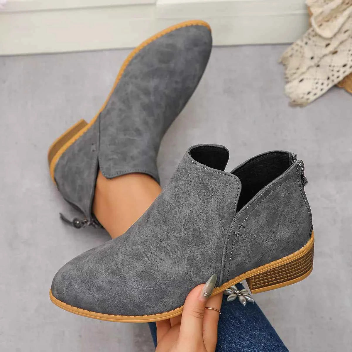 Pointed Toe Block Heel Boots for Stylish Comfort