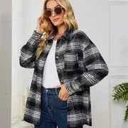 Casual Plaid Women's Jacket with Pockets - Nico`s Store