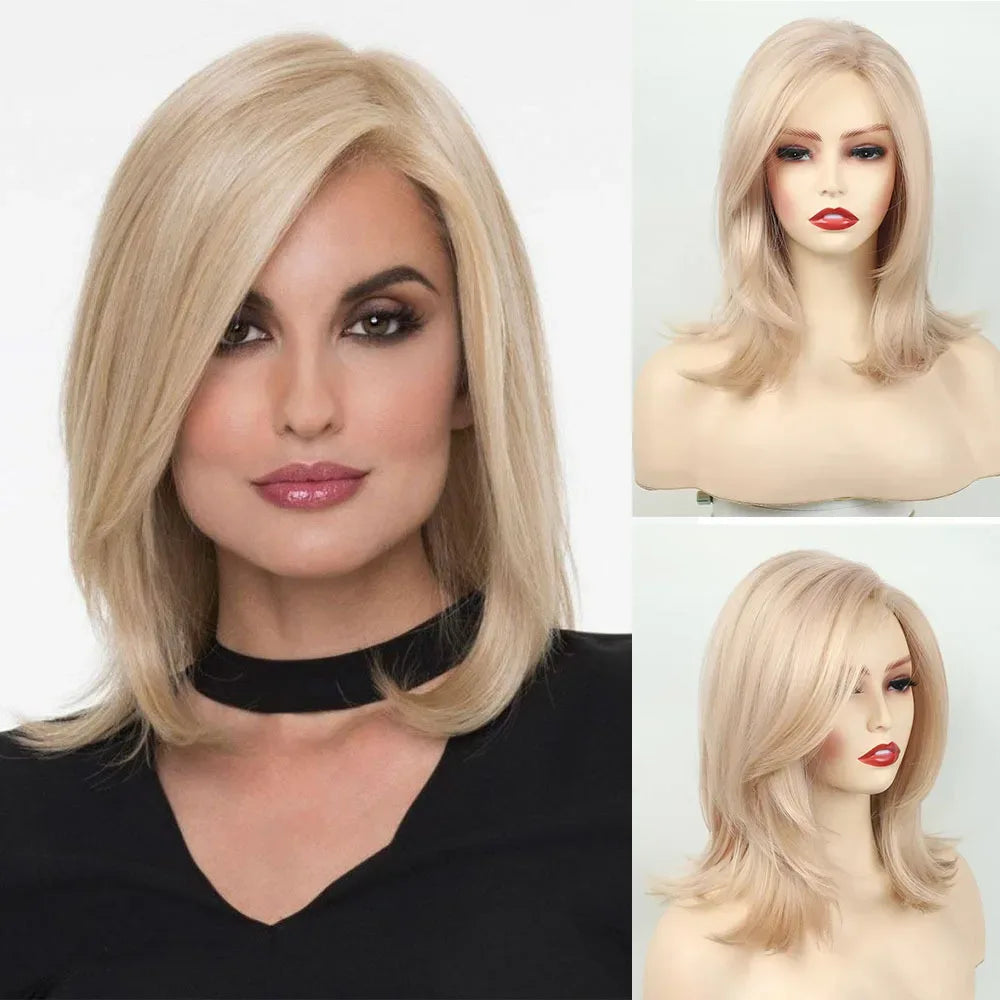 Women's Short Bob Synthetic Wig with Side Part Slanted Bangs – Transparent Lace Cap, High-Temperature Fiber, Small Size 22589 14 in H535026f6a4964ef3990f82c7f0e8605dg