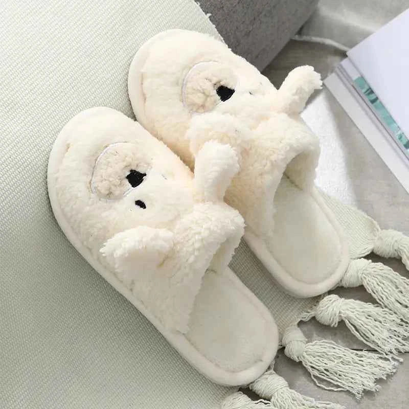 Cute Bear Plush Winter Slippers for Home Warmth - Nico`s Store