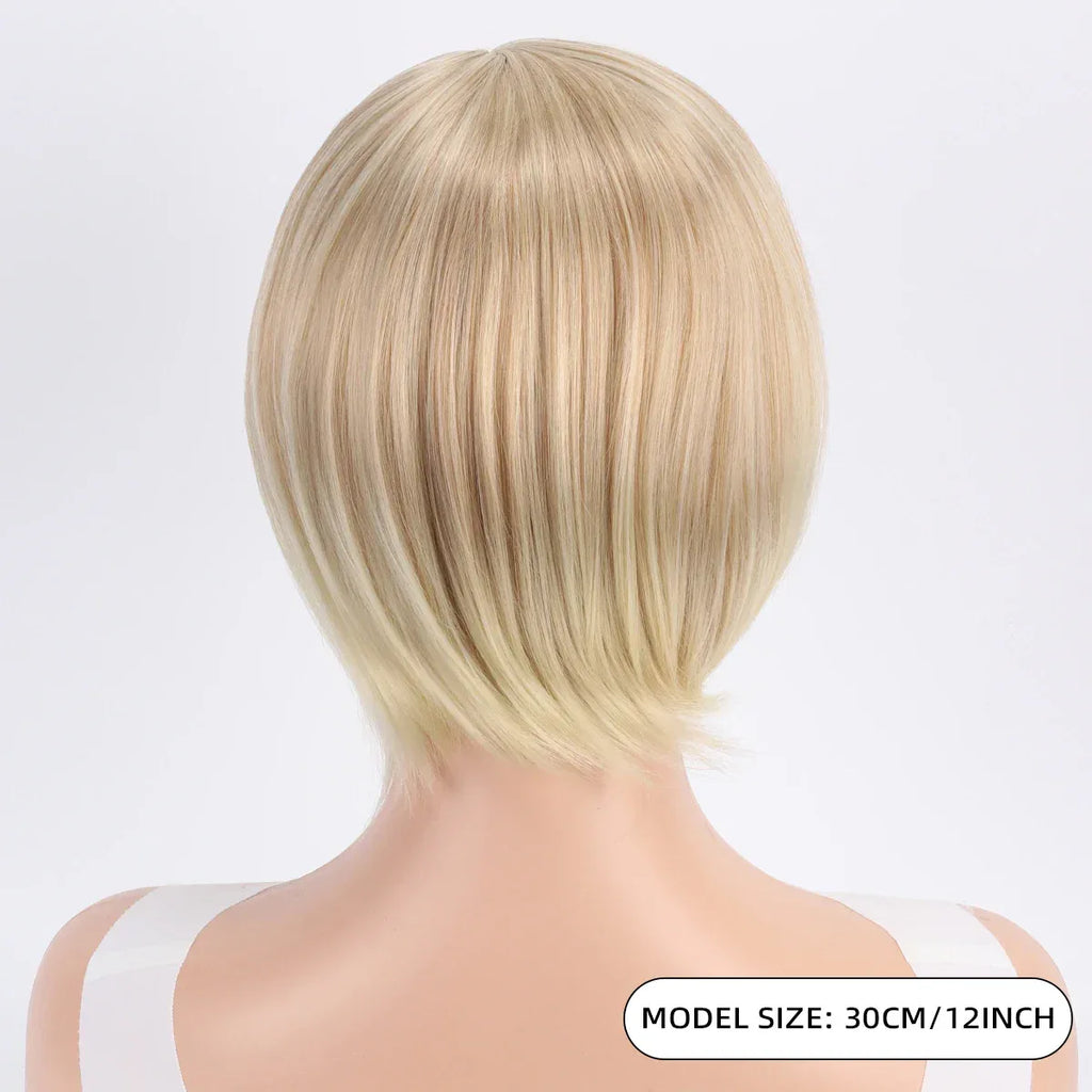 Synthetic a Short Side-Swept Straight Wig for Women, 150% Suitable for Mother's Day Gifts and Music Festival Parties S2ace548865124ab1a955800b0701265dT
