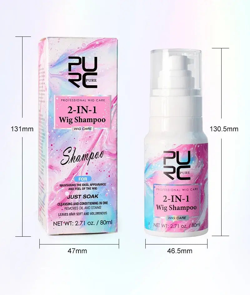 PURC 2-IN-1 Professional Sulfate-Free Wig Shampoo for Synthetic & Human Hair - Moisturizing Cleanser with Long-Lasting Fragrance S5993e27978884d55949e93f7fc6bd2c27