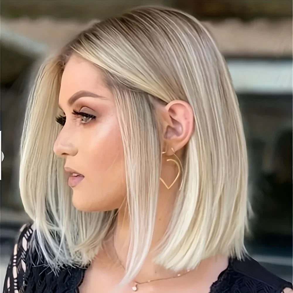 Ombre Bob Wig - Stylish Middle Part Synthetic Hair for Cosplay, Parties and Daily Wear Muli Color 12inches S64e0b5d679ea424f99f48170f4f4a8f4R