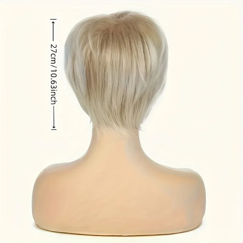 Short Gold Gradient Elf Wig - Layered Synthetic Cosplay Wig for Daily and Party Use with Accessories - Gradual gold / 10inches / 1pc