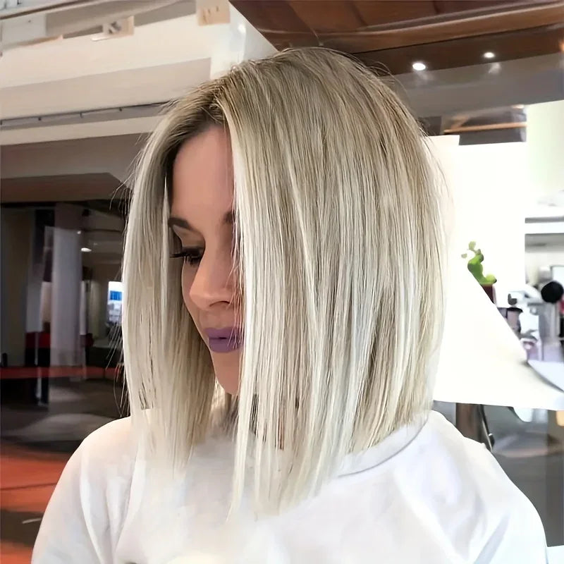 Ombre Bob Wig - Stylish Middle Part Synthetic Hair for Cosplay, Parties and Daily Wear S72ad125545064a1b98ca8b4512451f2fY