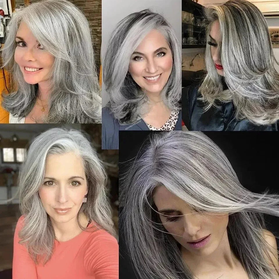Silvery Gray Ombre Wig - Layered Short Wavy Bob with Curtain Bangs for Women S8cc9da18083d47da83401c0f49f67eabh