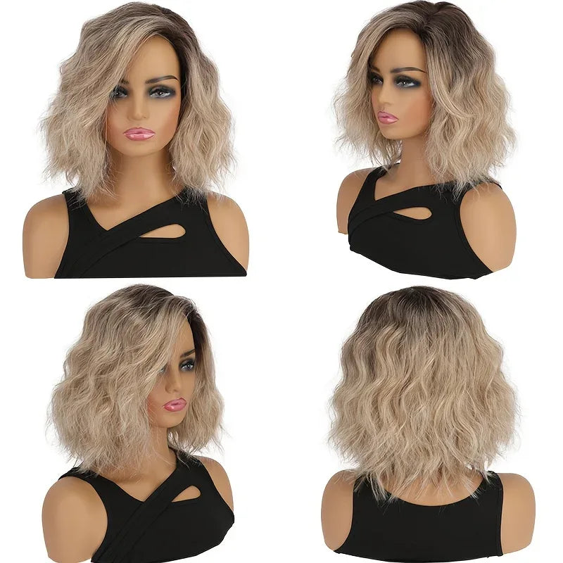 Women's Synthetic Wigs - Heat-Resistant Deep Root Natural Brown Gradient Hair Accessories for Daily Dressing Gradient brown 12inches 1pc Sae371e710e4d4243af239d218ae1b446l