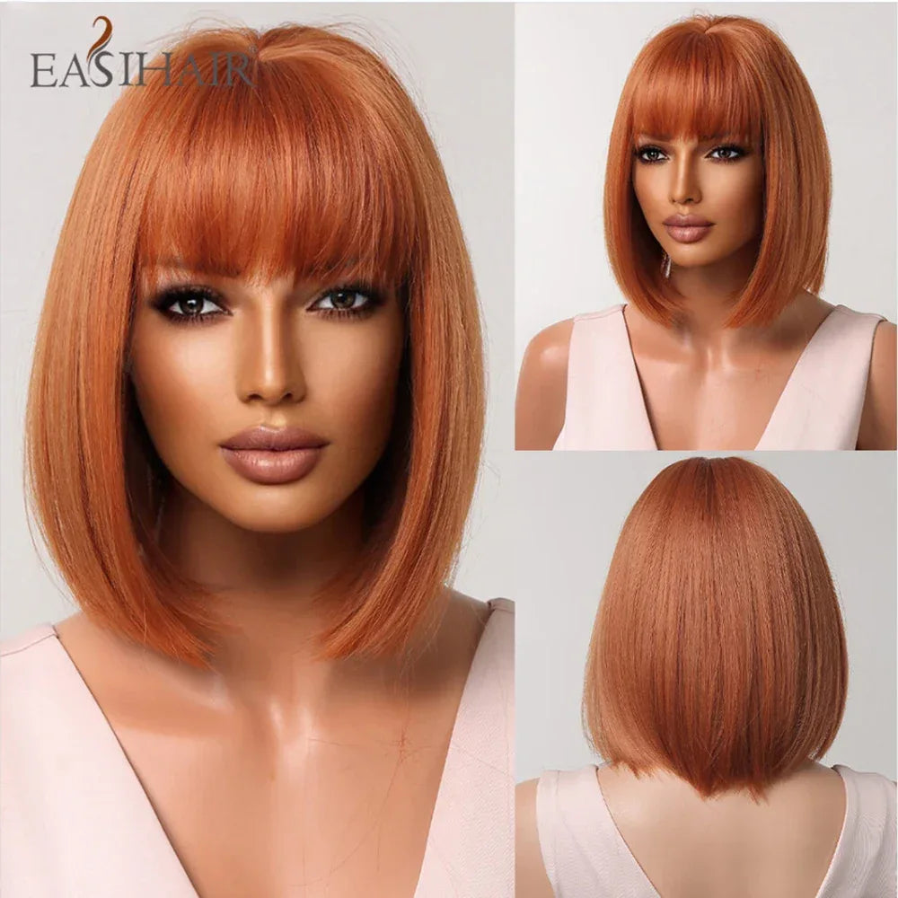 Synthetic Bob Wigs for Women - Short Straight Light Blonde Beige Natural Hair Wigs for Daily Cosplay, Heat Resistant Wig-LC2071-3 Sc203c86d988a44a2bef18fbc3b1aaaaeS