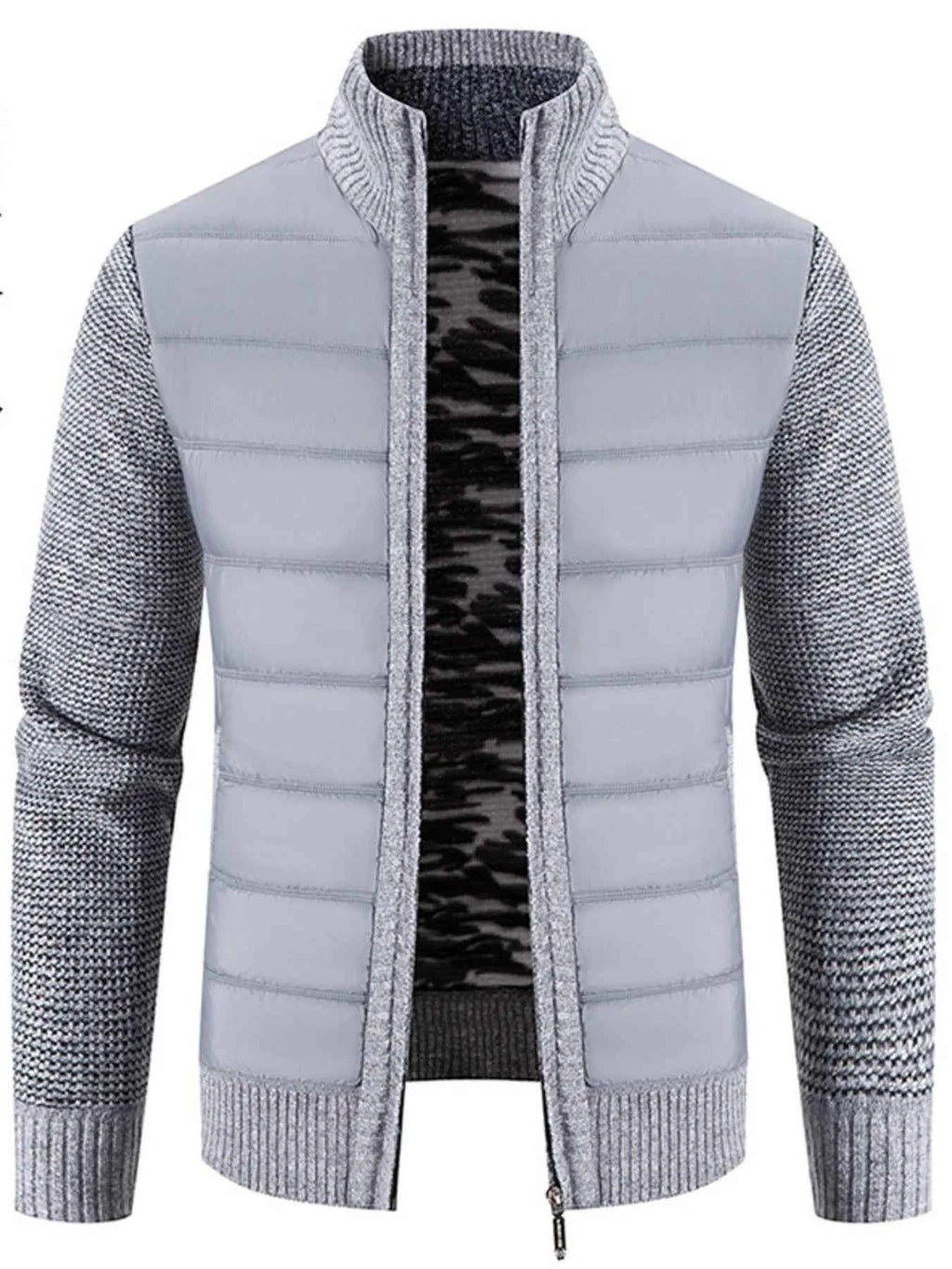 Men's Plus Size Bomber Jacket - Quilted Knit with Stand Collar for Comfort and Style - Nico`s Store
