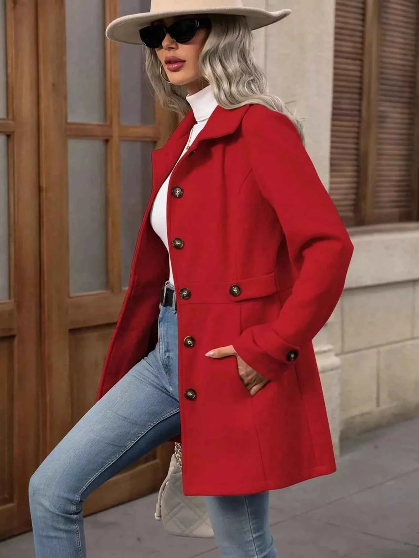 Button Up Long Sleeve Outerwear - Nico`s Store