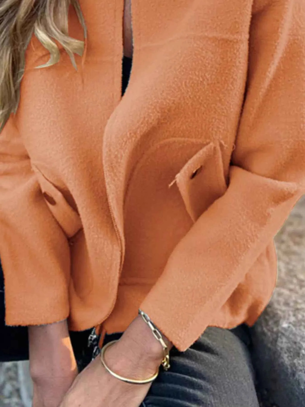 Full Size Textured Knit Zip Up Outerwear - Nico`s Store