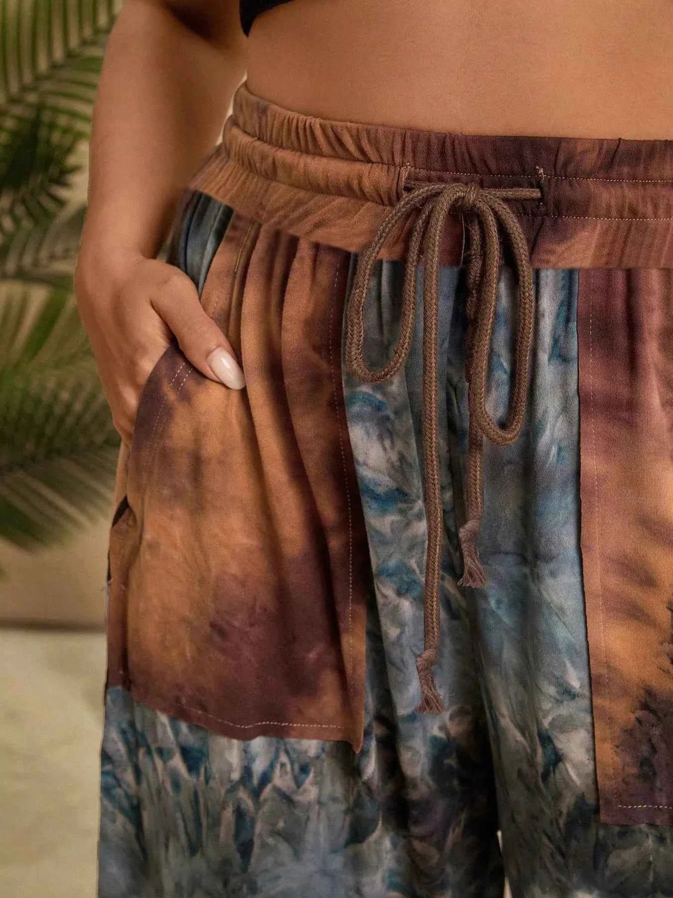 Full Size Plus Size Tie-Dye Wide Leg Pants for Effortless Style