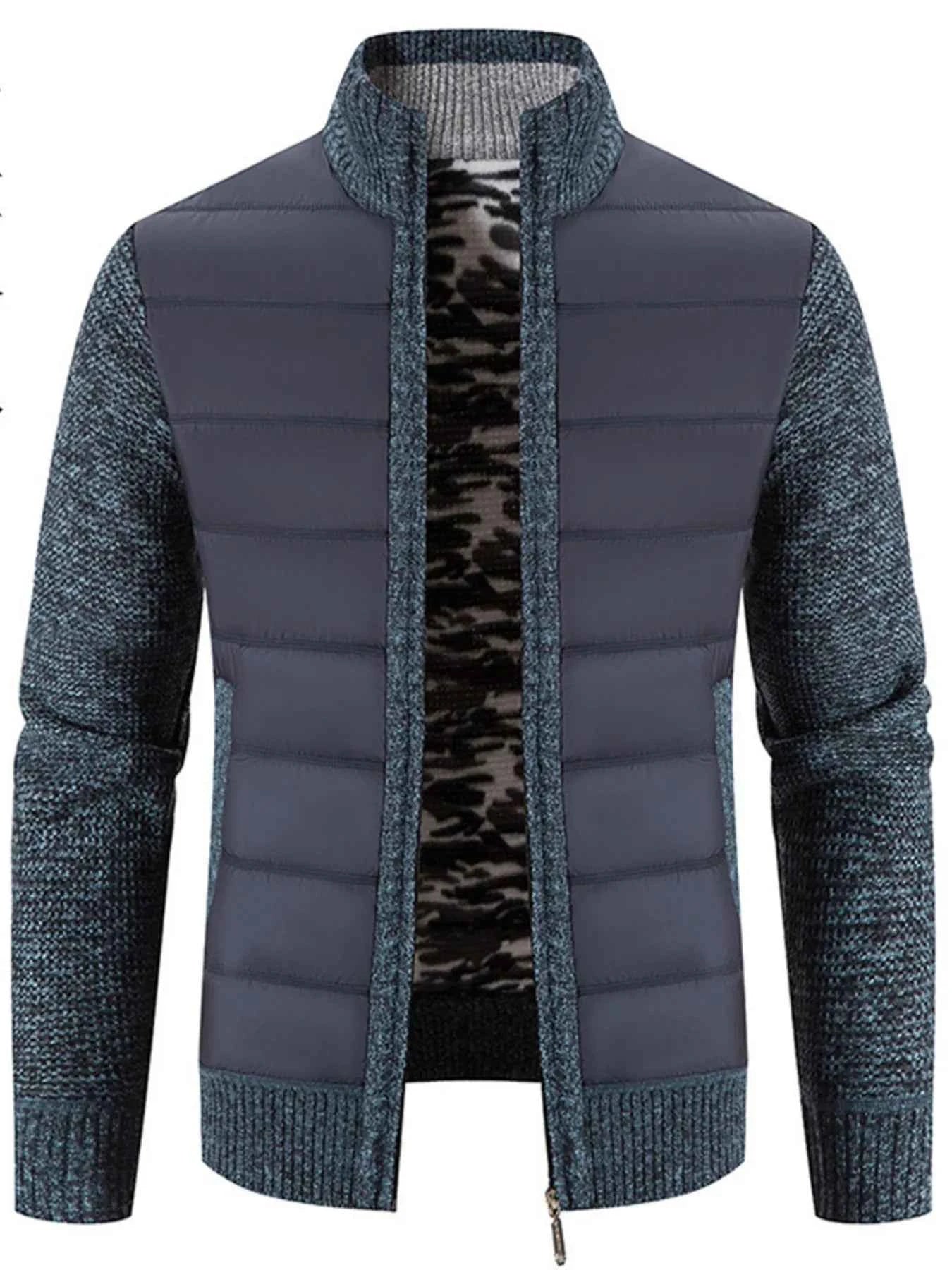 Men's Plus Size Bomber Jacket - Quilted Knit with Stand Collar for Comfort and Style - Nico`s Store