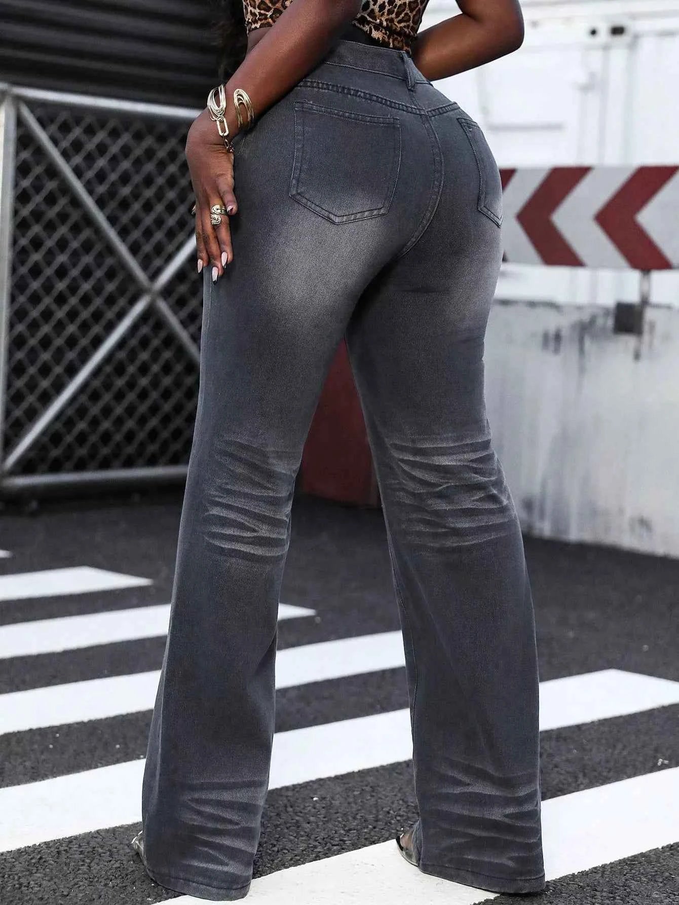 High Waist Straight Leg Jeans