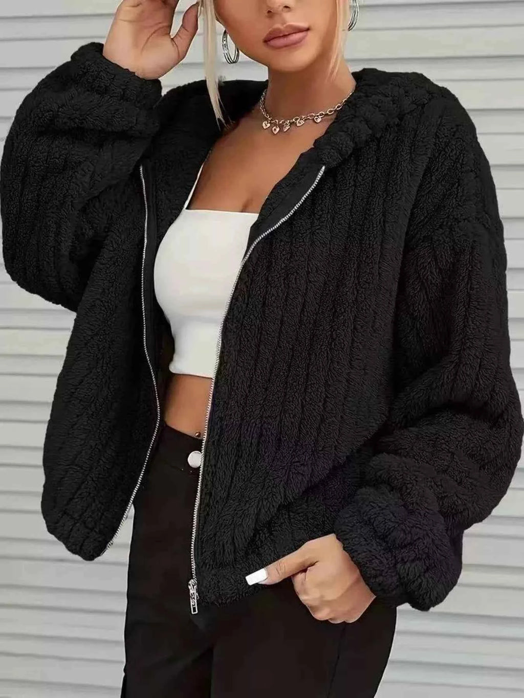 Teddy Bear Ear Hooded Fleece Outerwear - Nico`s Store