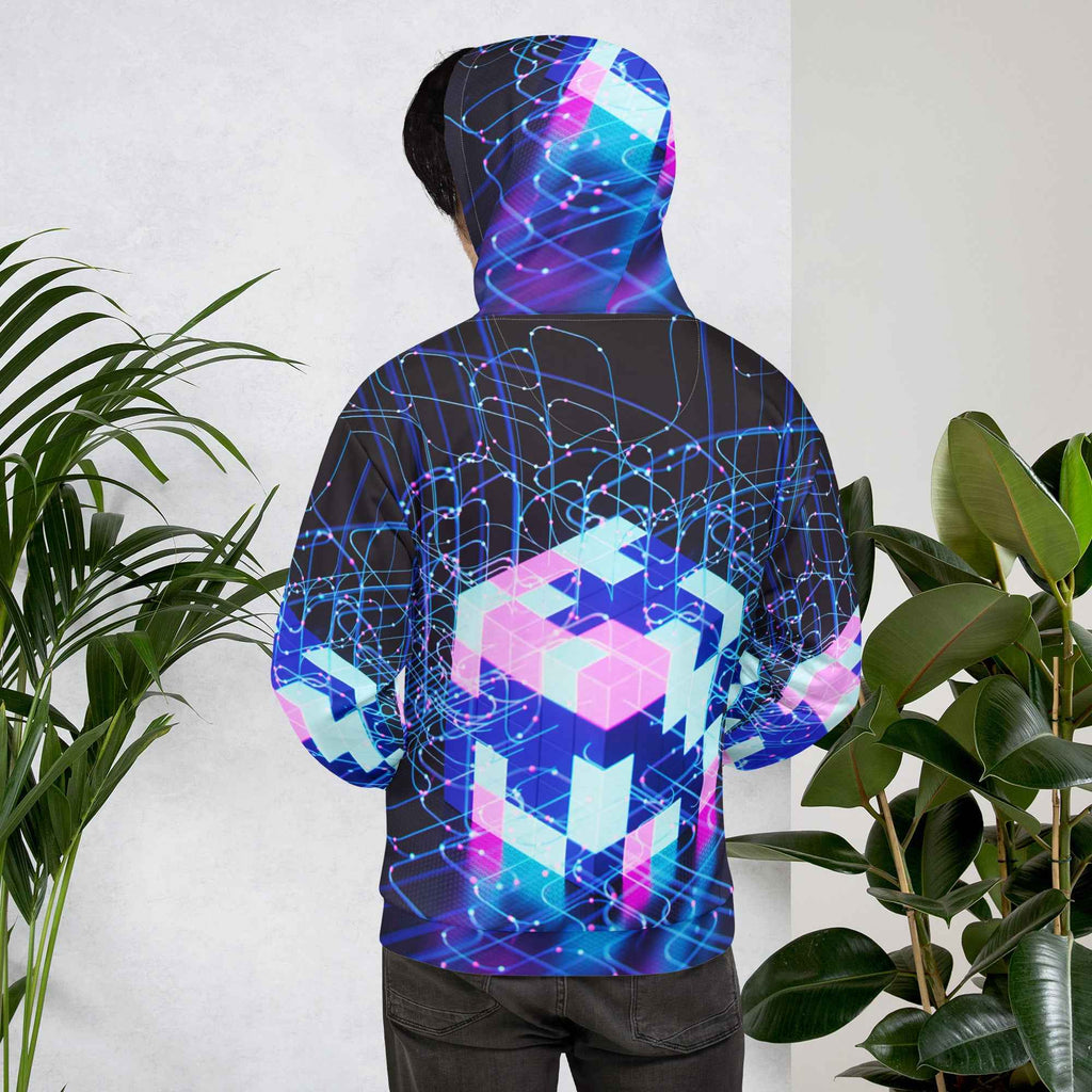 Unisex Cyber Print Hoodie for Stylish Comfort - Nico`s Store