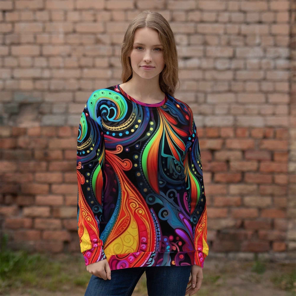 Unisex Abstract Print Sweatshirt for Trendy Comfort - Nico`s Store