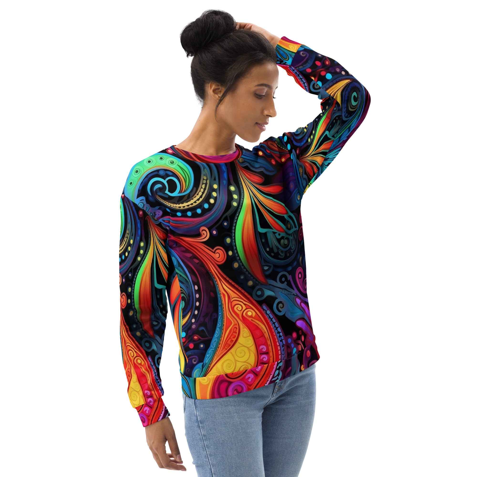 Unisex Abstract Print Sweatshirt for Trendy Comfort - Nico`s Store