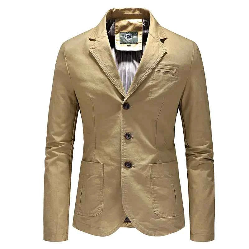 Men's Single Breasted Jacket in Solid Color - Nico`s Store