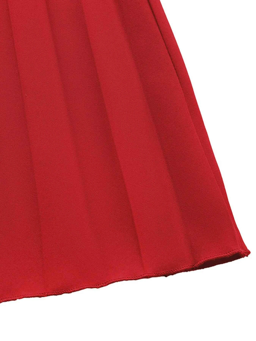 Off-Shoulder Pleated Midi Dress with Ruffle Detail