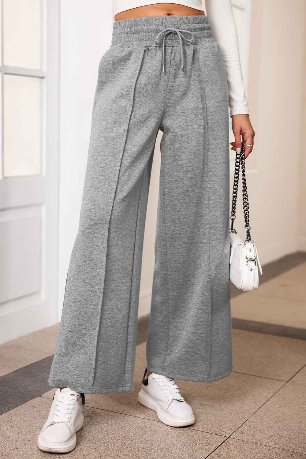 Drawstring Wide Leg Pants with Pockets - Nico`s Store