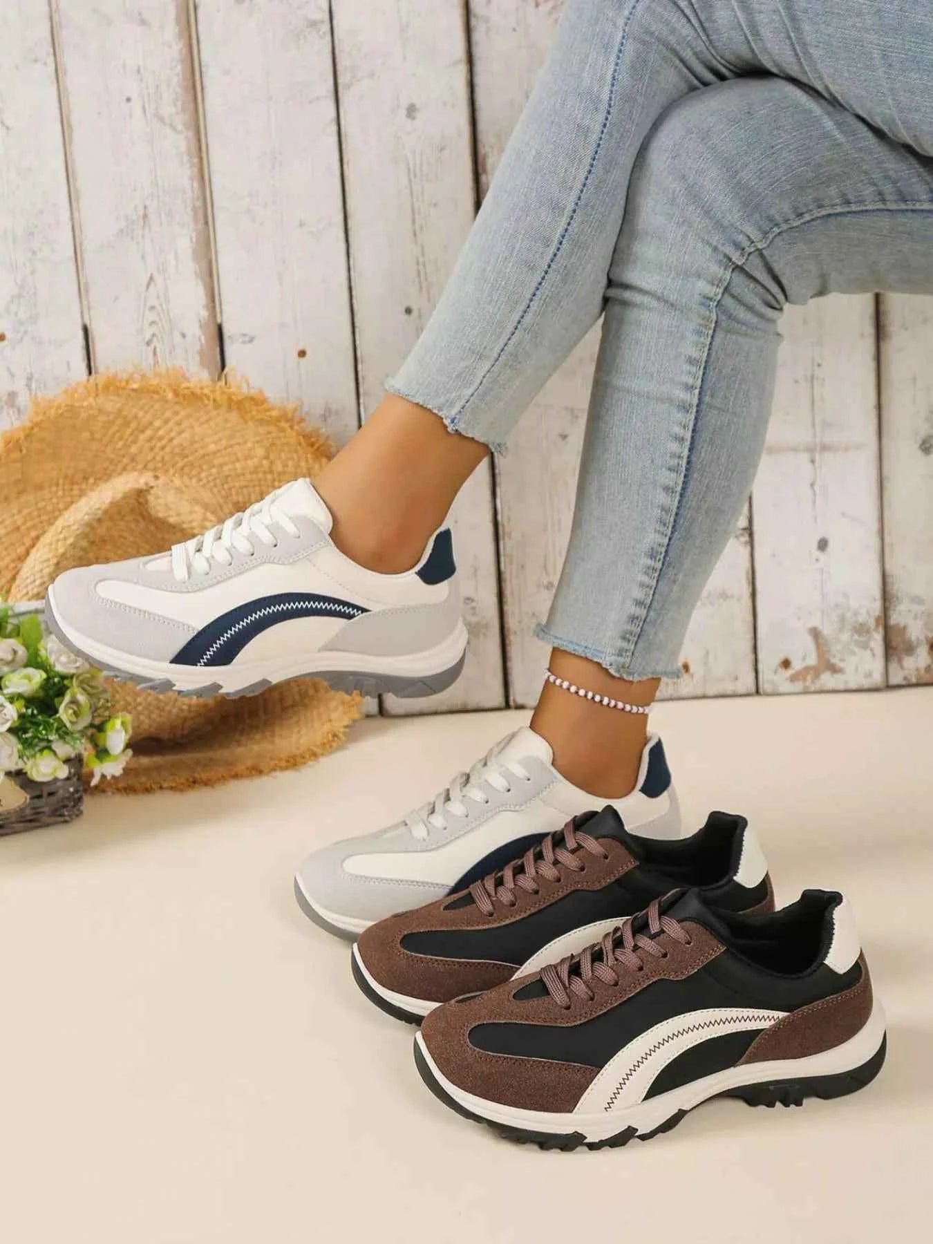 Contrast Lace Up Athletic Shoes for Ultimate Performance and Style