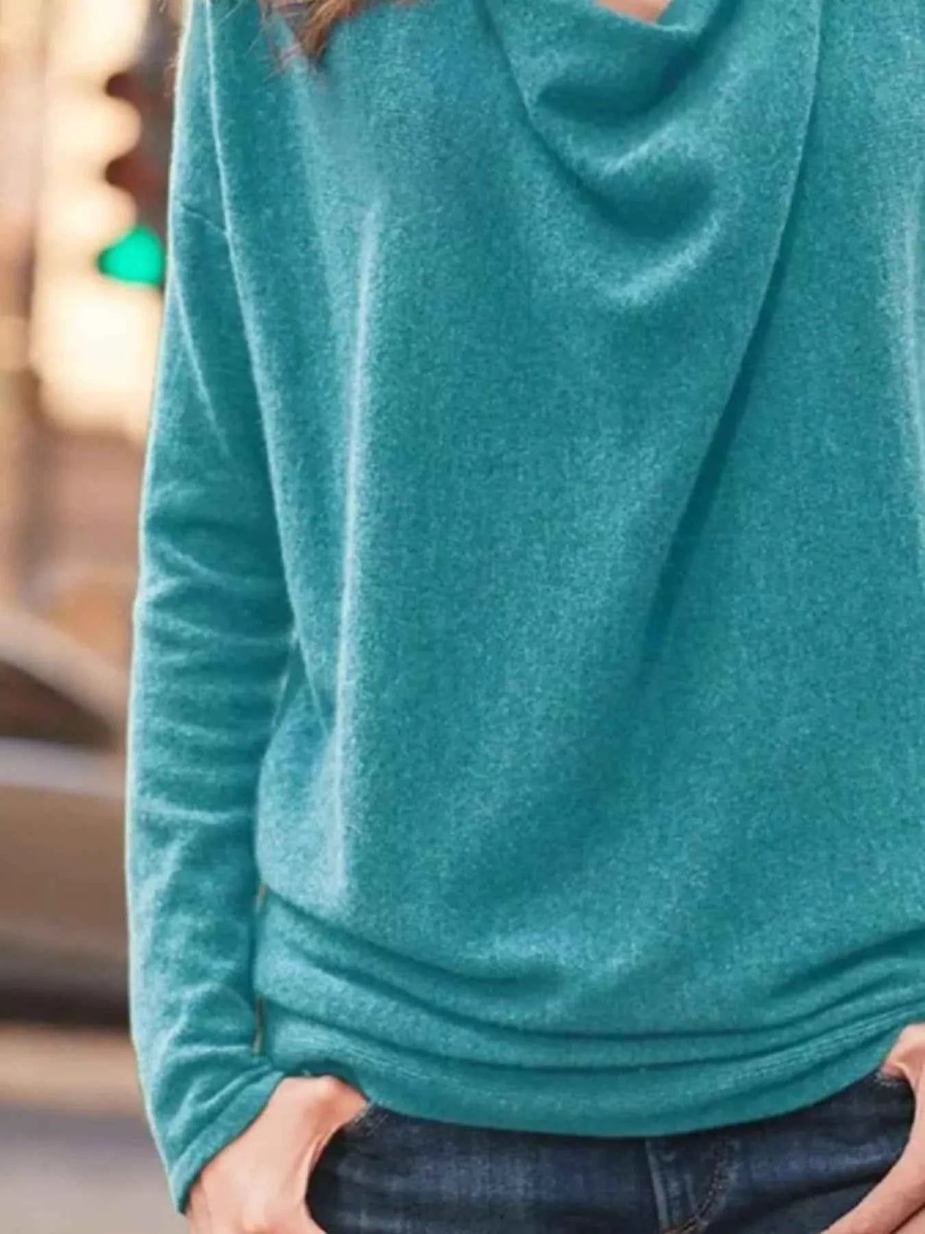 Full Size Plus Size Cowl Neck Long Sleeve Top - Perfectly Flattering Plus Size Cowl Neck Top