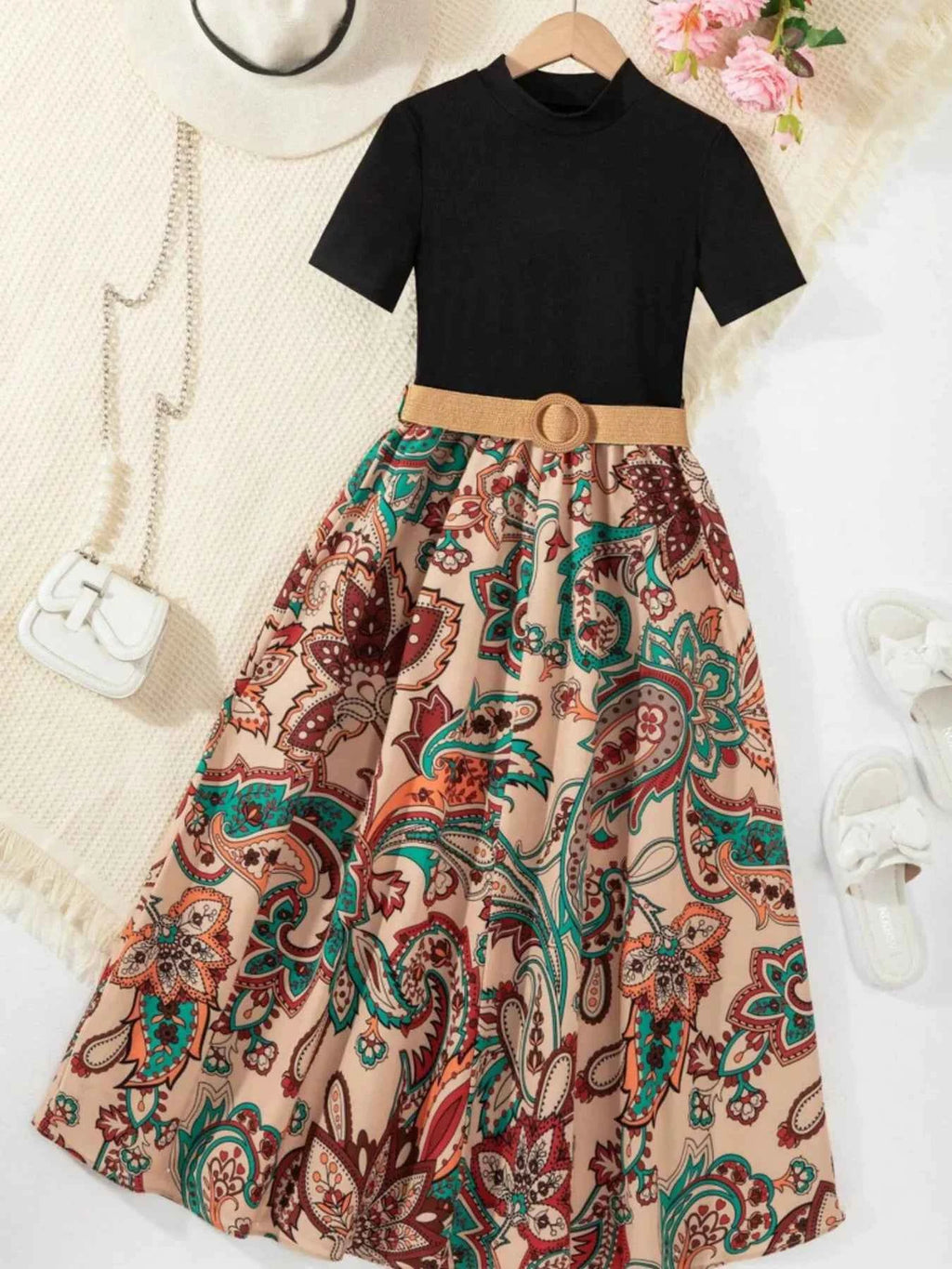 Children's Short Sleeve Dress with Fun Prints - Nico`s Store