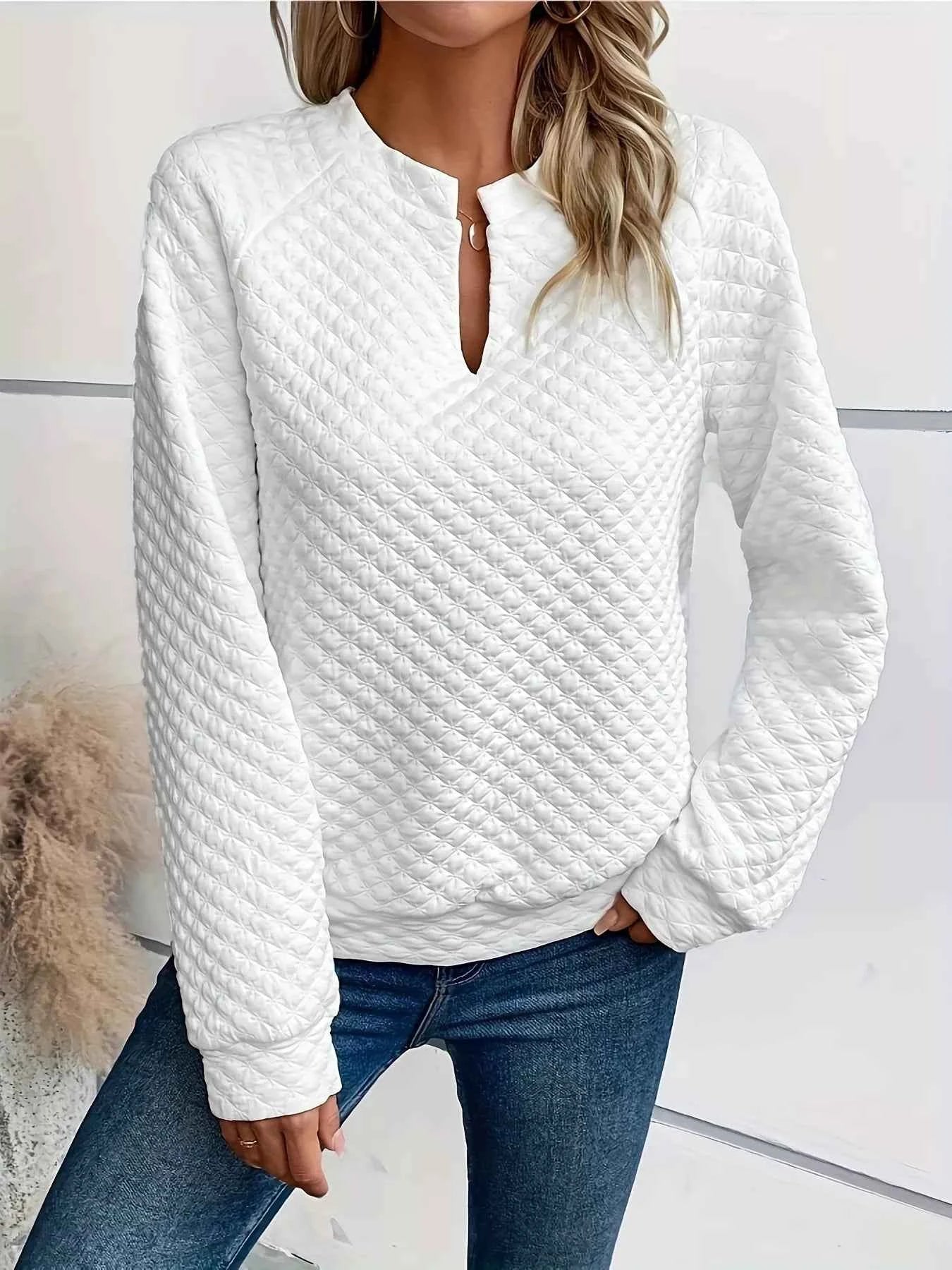Textured Long Sleeve Sweatshirt for Ultimate Comfort - Nico`s Store