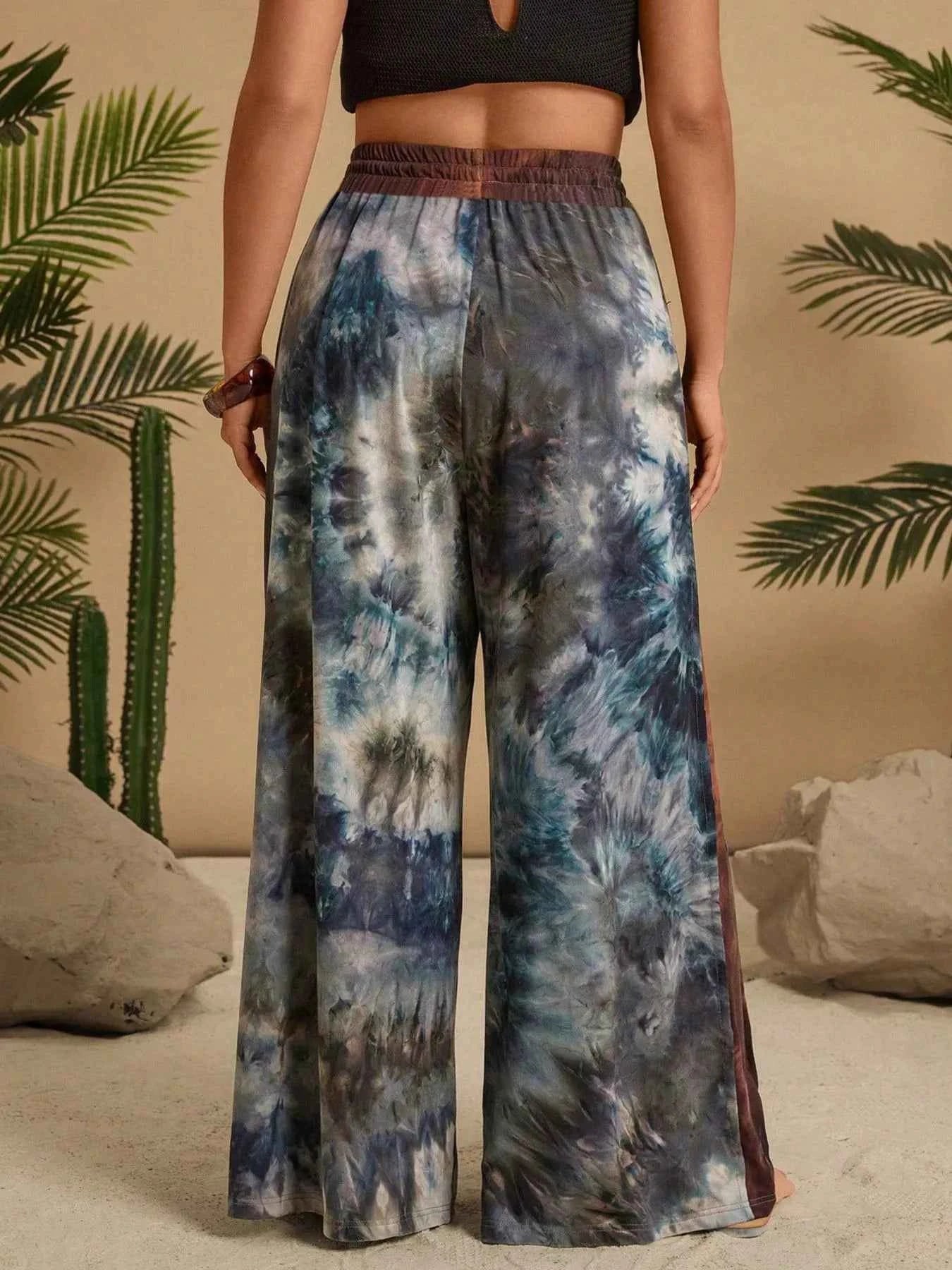 Full Size Plus Size Tie-Dye Wide Leg Pants for Effortless Style