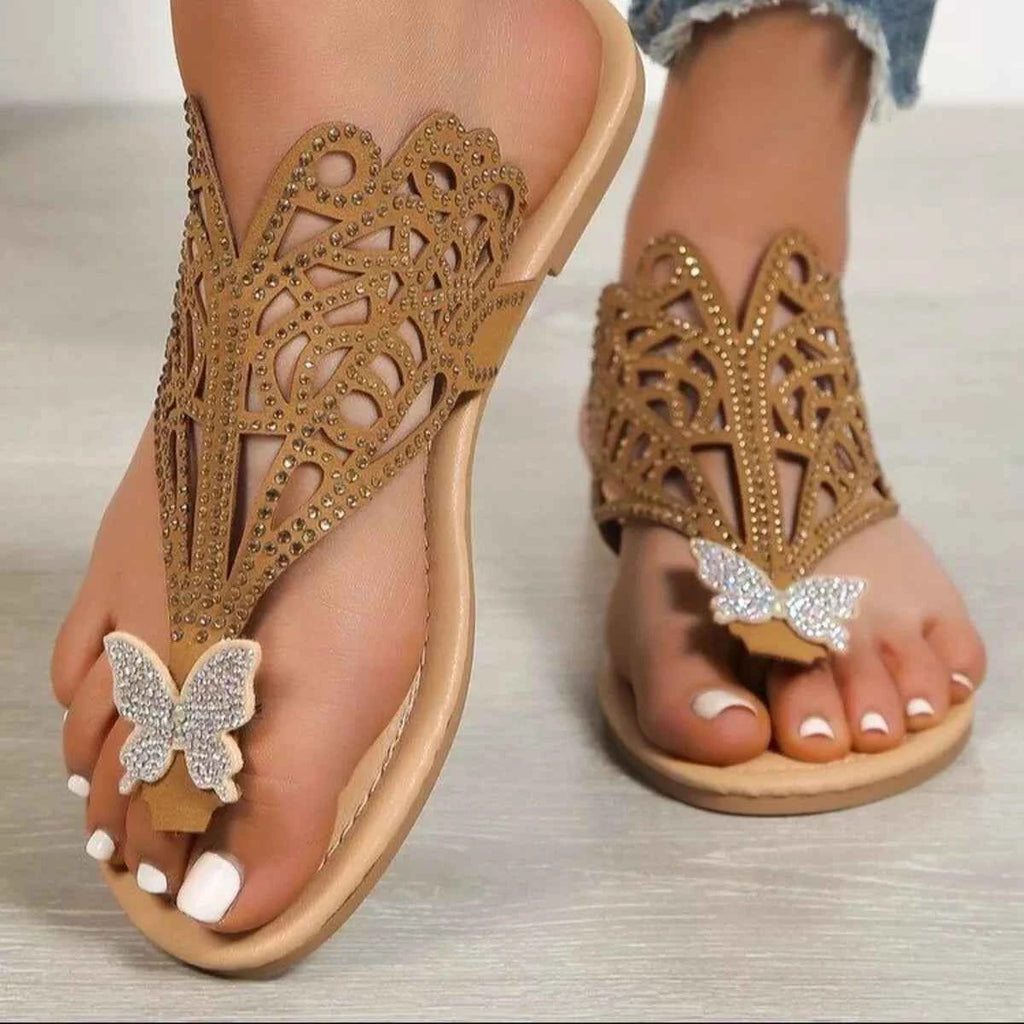 Rhinestone Toe Post Sandals for Effortless Style and Comfort