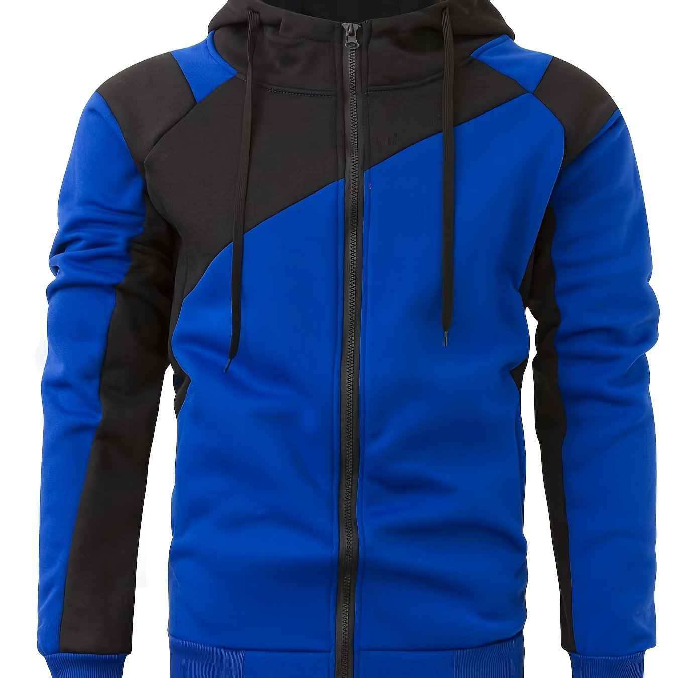 Men's Color Block Zip Up Hoodie Trendy Casual Jacket - Nico`s Store