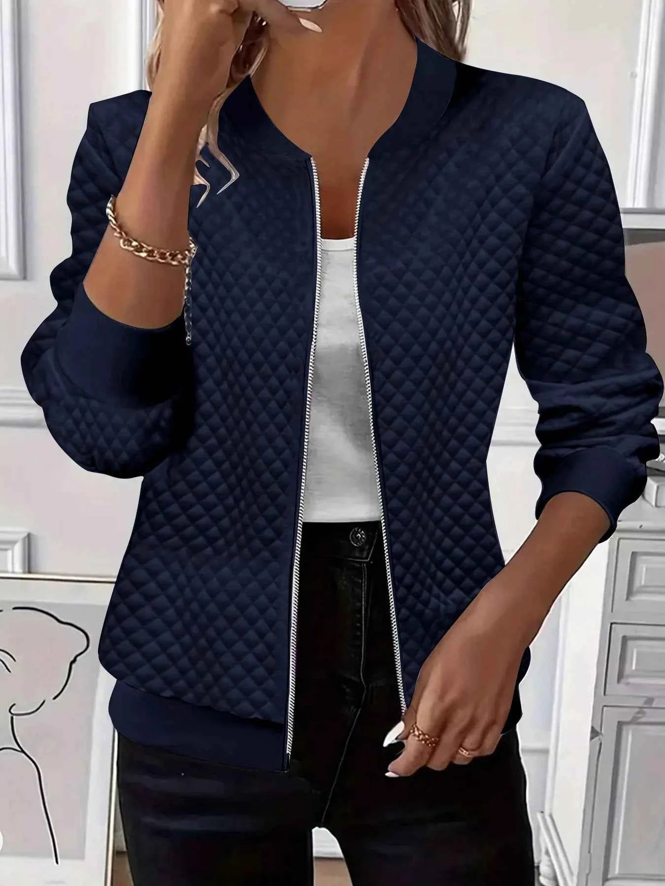 Textured Zip Up Jacket for Stylish Layering - Nico`s Store