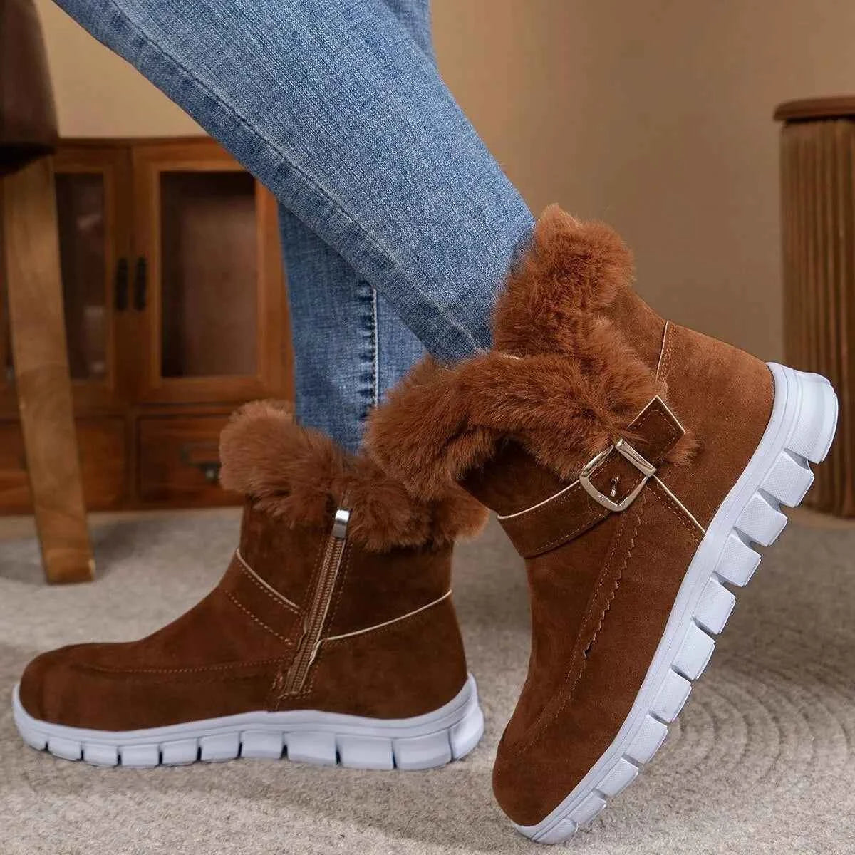 Round Toe Platform Boots for Stylish Comfort and Support - Nico`s Store