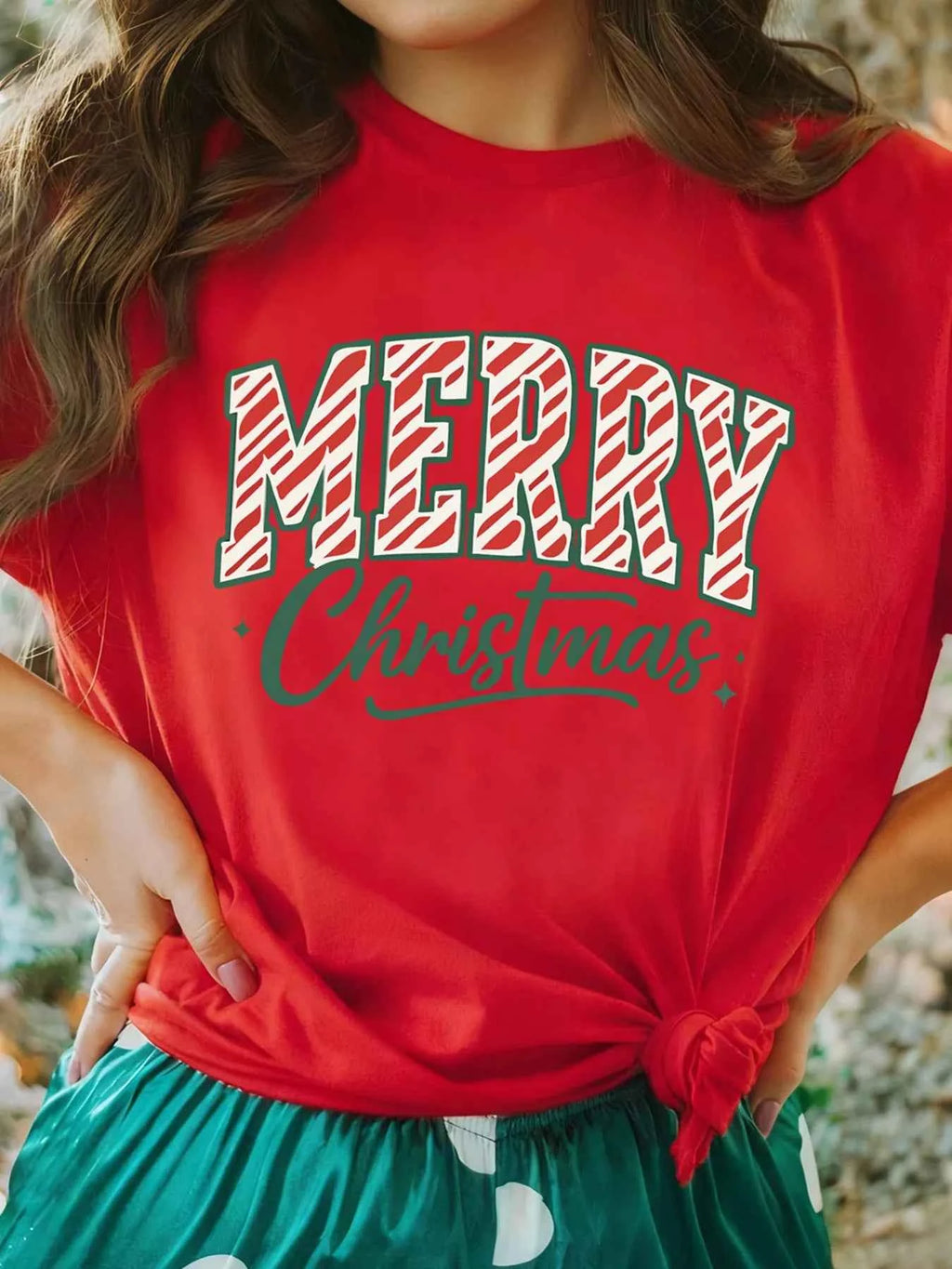 Merry Christmas Tee - Short Sleeve Graphic Tee for Festive Cheer in Style
